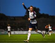 29 August 2022; Chris Forrester of St Patrick's Athletic celebrates after scoring his side's second goal during the SSE Airtricity League Premier Division match between Bohemians and St Patrick's Athletic at Dalymount Park in Dublin. Photo by Eóin Noonan/Sportsfile