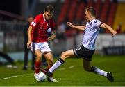 29 August 2022; Frank Liivak of Sligo Rovers in action against Lewis Macari of Dundalk during the SSE Airtricity League Premier Division match between Sligo Rovers and Dundalk at The Showgrounds in Sligo. Photo by Ben McShane/Sportsfile