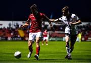 29 August 2022; Frank Liivak of Sligo Rovers in action against Lewis Macari of Dundalk during the SSE Airtricity League Premier Division match between Sligo Rovers and Dundalk at The Showgrounds in Sligo. Photo by Ben McShane/Sportsfile