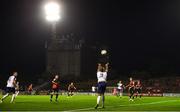 29 August 2022; Barry Cotter of St Patrick's Athletic takes a throw for his side during the SSE Airtricity League Premier Division match between Bohemians and St Patrick's Athletic at Dalymount Park in Dublin. Photo by Eóin Noonan/Sportsfile