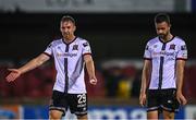 29 August 2022; David McMillan, left, and Robbie Benson of Dundalk react after their side's defeat in the SSE Airtricity League Premier Division match between Sligo Rovers and Dundalk at The Showgrounds in Sligo. Photo by Ben McShane/Sportsfile