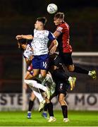 29 August 2022; Adam O'Reilly of St Patrick's Athletic in action against Ciarán Kelly of Bohemians during the SSE Airtricity League Premier Division match between Bohemians and St Patrick's Athletic at Dalymount Park in Dublin. Photo by Eóin Noonan/Sportsfile