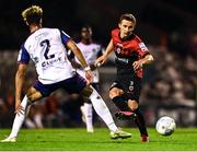 29 August 2022; Tyreke Wilson of Bohemians in action against Barry Cotter of St Patrick's Athletic during the SSE Airtricity League Premier Division match between Bohemians and St Patrick's Athletic at Dalymount Park in Dublin. Photo by Eóin Noonan/Sportsfile