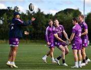 30 August 2022; Munster players including Chris Farrell, right, and Simon Zebo during a Munster rugby squad training session at the University of Limerick in Limerick. Photo by Sam Barnes/Sportsfile