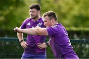 30 August 2022; Chris Moore, right, during a Munster rugby squad training session at the University of Limerick in Limerick. Photo by Sam Barnes/Sportsfile