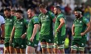 26 August 2022; Connacht forwards, from left, Jack Aungier, Dylan Tierney-Martin, Peter Dooley, Gavin Thornbury, Josh Murphy and Paul Boyle during the Pre-season Friendly match between Connacht and Sale Sharks at Dubarry Park in Athlone, Westmeath. Photo by Brendan Moran/Sportsfile