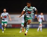 25 August 2022; Aidomo Emakhu of Shamrock Rovers during the UEFA Europa League Play-Off Second Leg match between Shamrock Rovers and Ferencvaros at Tallaght Stadium in Dublin. Photo by Eóin Noonan/Sportsfile