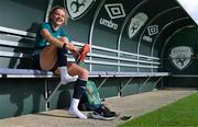 30 August 2022; Leanne Kiernan during a Republic of Ireland Women training session at the FAI National Training Centre in Abbotstown, Dublin. Photo by Stephen McCarthy/Sportsfile