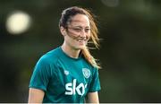 30 August 2022; Megan Campbell during a Republic of Ireland Women training session at the FAI National Training Centre in Abbotstown, Dublin. Photo by Stephen McCarthy/Sportsfile