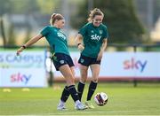 30 August 2022; Hayley Nolan, left, and Heather Payne during a Republic of Ireland Women training session at the FAI National Training Centre in Abbotstown, Dublin. Photo by Stephen McCarthy/Sportsfile