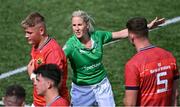 20 August 2022; Referee Joy Neville during the U19 Interprovincial Series match between Leinster and Munster at Energia Park in Dublin. Photo by Piaras Ó Mídheach/Sportsfile