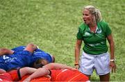 20 August 2022; Referee Joy Neville during the U19 Interprovincial Series match between Leinster and Munster at Energia Park in Dublin. Photo by Piaras Ó Mídheach/Sportsfile