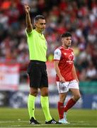 11 August 2022; Referee Horatiu Fesnic during the UEFA Europa Conference League third qualifying round second leg match between St Patrick's Athletic and CSKA Sofia at Tallaght Stadium in Dublin. Photo by Harry Murphy/Sportsfile