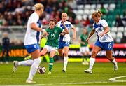 1 September 2022; Heather Payne of Republic of Ireland in action against Anna Westerlund of Finland during the FIFA Women's World Cup 2023 qualifier match between Republic of Ireland and Finland at Tallaght Stadium in Dublin. Photo by Eóin Noonan/Sportsfile