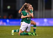 1 September 2022; Denise O'Sullivan, right, and Katie McCabe of Republic of Ireland celebrate after the FIFA Women's World Cup 2023 qualifier match between Republic of Ireland and Finland at Tallaght Stadium in Dublin. Photo by Eóin Noonan/Sportsfile
