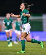 1 September 2022; Katie McCabe of Republic of Ireland celebrates at the final whistle of the FIFA Women's World Cup 2023 qualifier match between Republic of Ireland and Finland at Tallaght Stadium in Dublin. Photo by Eóin Noonan/Sportsfile