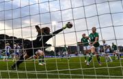 1 September 2022; Republic of Ireland goalkeeper Courtney Brosnan makes a save during the FIFA Women's World Cup 2023 qualifier match between Republic of Ireland and Finland at Tallaght Stadium in Dublin. Photo by Seb Daly/Sportsfile