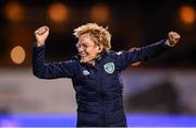 1 September 2022; Republic of Ireland manager Vera Pauw celebrates at the final whistle of the FIFA Women's World Cup 2023 qualifier match between Republic of Ireland and Finland at Tallaght Stadium in Dublin. Photo by Stephen McCarthy/Sportsfile