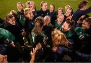 1 September 2022; Republic of Ireland manager Vera Pauw and players celebrates after the FIFA Women's World Cup 2023 qualifier match between Republic of Ireland and Finland at Tallaght Stadium in Dublin. Photo by Stephen McCarthy/Sportsfile