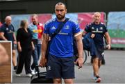 2 September 2022; Charlie Ngatai of Leinster arrives before the pre-season friendly match between Harlequins and Leinster at Twickenham Stoop in London, England. Photo by Brendan Moran/Sportsfile