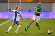 1 September 2022; Olga Ahtinen of Finland in action against Katie McCabe of Republic of Ireland during the FIFA Women's World Cup 2023 qualifier match between Republic of Ireland and Finland at Tallaght Stadium in Dublin. Photo by Seb Daly/Sportsfile