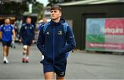 2 September 2022; Max O'Reilly of Leinster arrives before the pre-season friendly match between Harlequins and Leinster at Twickenham Stoop in London, England. Photo by Brendan Moran/Sportsfile