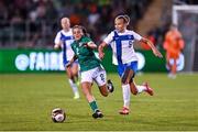 1 September 2022; Emma Koivisto of Finland in action against Jessica Ziu of Republic of Ireland during the FIFA Women's World Cup 2023 qualifier match between Republic of Ireland and Finland at Tallaght Stadium in Dublin. Photo by Seb Daly/Sportsfile