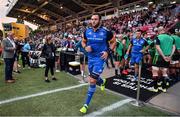 2 September 2022; Jason Jenkins of Leinster runs onto the pitch before the pre-season friendly match between Harlequins and Leinster at Twickenham Stoop in London, England. Photo by Brendan Moran/Sportsfile