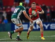 2 September 2022; Chris Farrell of Munster in action against Adam Coleman of London Irish during the pre-season friendly match between Munster and London Irish at Musgrave Park in Cork. Photo by Piaras Ó Mídheach/Sportsfile