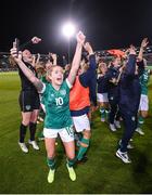 1 September 2022; Denise O'Sullivan and Republic of Ireland team-mates celebrate after the FIFA Women's World Cup 2023 qualifier match between Republic of Ireland and Finland at Tallaght Stadium in Dublin. Photo by Stephen McCarthy/Sportsfile