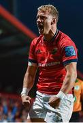 2 September 2022; Mike Haley of Munster celebrates after scoring his side's first try during the pre-season friendly match between Munster and London Irish at Musgrave Park in Cork. Photo by Piaras Ó Mídheach/Sportsfile