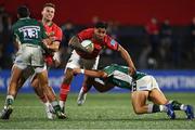 2 September 2022; Malakai Fekitoa of Munster is tackled by Danilo Fischetti of London Irish during the pre-season friendly match between Munster and London Irish at Musgrave Park in Cork. Photo by Piaras Ó Mídheach/Sportsfile