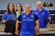 2 September 2022; Marcus Hanan of Leinster with family members leah, Clodagh and Gary after the pre-season friendly match between Harlequins and Leinster at Twickenham Stoop in London, England. Photo by Brendan Moran/Sportsfile
