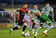 2 September 2022; Ali Coote of Bohemians in action against Lee Grace of Shamrock Rovers during the SSE Airtricity League Premier Division match between Bohemians and Shamrock Rovers at Dalymount Park in Dublin. Photo by Seb Daly/Sportsfile