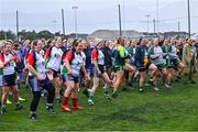 3 September 2022; Players warm-up at the Sports Direct Gaelic4Mothers&Others National Blitz day, hosted by the Naomh Mearnóg & St Sylvester’s GAA clubs in Dublin. Photo by Piaras Ó Mídheach/Sportsfile