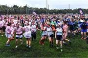 3 September 2022; Players during the warm-up at the Sports Direct Gaelic4Mothers&Others National Blitz day, hosted by the Naomh Mearnóg & St Sylvester’s GAA clubs in Dublin. Photo by Piaras Ó Mídheach/Sportsfile