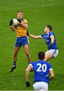 3 September 2022; Jonny Cooper of Na Fianna in action against Rob McKey of Skerries Harps during the Dublin County Senior Club Football Championship Group 3 match between Na Fianna and Skerries Harps at Parnell Park in Dublin. Photo by Eóin Noonan/Sportsfile