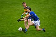 3 September 2022; Liam Smartt of Skerries Harps in action against Aaron Byrne of Na Fianna during the Dublin County Senior Club Football Championship Group 3 match between Na Fianna and Skerries Harps at Parnell Park in Dublin. Photo by Eóin Noonan/Sportsfile