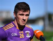 4 September 2022; Shane Walsh of Kilmacud Crokes is interviewed by TG4 after his side's victory in the Dublin County Senior Club Football Championship Group 1 match between Kilmacud Crokes and Templeogue Synge Street at Parnell Park in Dublin. Photo by Piaras Ó Mídheach/Sportsfile