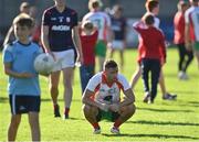 4 September 2022; Carl Keeley of Ballymun Kickhams after his side's defeat in the Dublin County Senior Club Football Championship Group 2 match between Cuala and Ballymun Kickhams at Parnell Park in Dublin. Photo by Piaras Ó Mídheach/Sportsfile