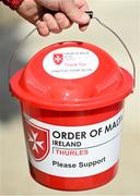 4 September 2022; A view of an Order of Malta donation bucket before the Tipperary County Senior Club Hurling Championship Round 2 match between Clonoulty-Rossmore and Kilruane MacDonaghs in Templetuohy, Tipperary. Photo by Seb Daly/Sportsfile