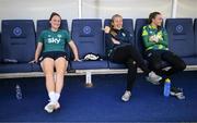 5 September 2022; Players, from left, Megan Campbell, Grace Moloney and Megan Walsh during a Republic of Ireland Women training session at National Training Centre in Senec, Slovakia. Photo by Stephen McCarthy/Sportsfile