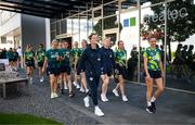 6 September 2022; Republic of Ireland players, from left, Megan Campbell, Amber Barrett, Áine O'Gorman and Leanne Kiernan during a team walk near their hotel before the FIFA Women's World Cup 2023 Qualifier match between Slovakia and Republic of Ireland at National Training Centre in Senec, Slovakia. Photo by Stephen McCarthy/Sportsfile
