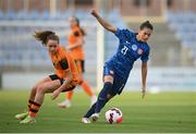 6 September 2022; Martina Šurnovská of Slovakia in action against Heather Payne of Republic of Ireland during the FIFA Women's World Cup 2023 Qualifier match between Slovakia and Republic of Ireland at National Training Centre in Senec, Slovakia. Photo by Stephen McCarthy/Sportsfile
