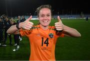 6 September 2022; Heather Payne of Republic of Ireland celebrates after the FIFA Women's World Cup 2023 Qualifier match between Slovakia and Republic of Ireland at National Training Centre in Senec, Slovakia. Photo by Stephen McCarthy/Sportsfile