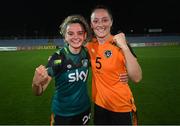 6 September 2022; Leanne Kiernan, left, and Megan Campbell of Republic of Ireland after the FIFA Women's World Cup 2023 Qualifier match between Slovakia and Republic of Ireland at National Training Centre in Senec, Slovakia. Photo by Stephen McCarthy/Sportsfile