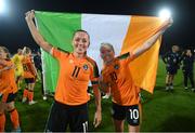 6 September 2022; Katie McCabe, left, and Denise O'Sullivan of Republic of Ireland after the FIFA Women's World Cup 2023 Qualifier match between Slovakia and Republic of Ireland at National Training Centre in Senec, Slovakia. Photo by Stephen McCarthy/Sportsfile