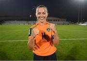 6 September 2022; Katie McCabe of Republic of Ireland celebrates after the FIFA Women's World Cup 2023 Qualifier match between Slovakia and Republic of Ireland at National Training Centre in Senec, Slovakia. Photo by Stephen McCarthy/Sportsfile