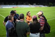 6 September 2022; Megan Campbell of Republic of Ireland is interviewed by the media after the FIFA Women's World Cup 2023 Qualifier match between Slovakia and Republic of Ireland at National Training Centre in Senec, Slovakia. Photo by Stephen McCarthy/Sportsfile