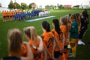 6 September 2022; Players and officials before the FIFA Women's World Cup 2023 Qualifier match between Slovakia and Republic of Ireland at National Training Centre in Senec, Slovakia. Photo by Stephen McCarthy/Sportsfile